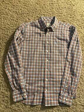 Johnnie-O Hangin' Out Button Down Shirt Size Medium Plaid Long Sleeve